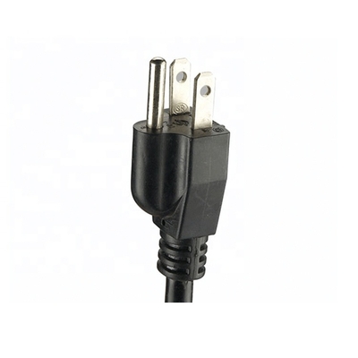 125V Home Appliance UL Approval America Canada Standard 3 Fork Extension Electrical Cable NEMA 3 Pin Flat USA Plug Power Cord